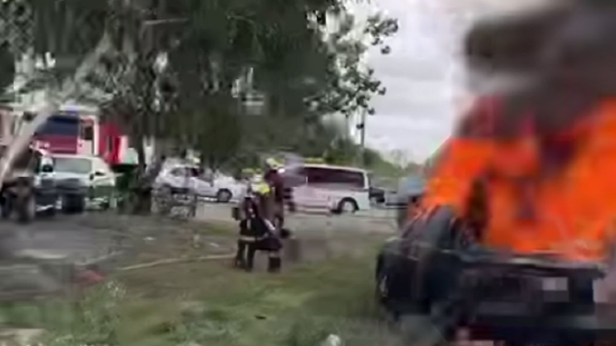 Автомобиль горел в Астане